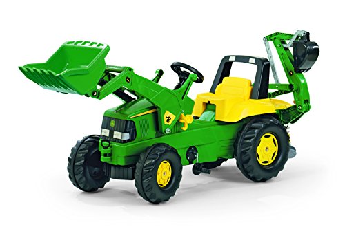 Rolly-Toys-811076-Veicolo-a-Pedali-Junior-John-Deere-con-Ruspa-Junior-e-Escavatore-Posteriore-0